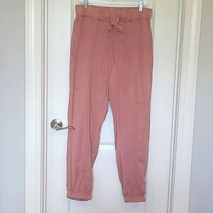 Jogger Pants Size L Pink/Brick Red